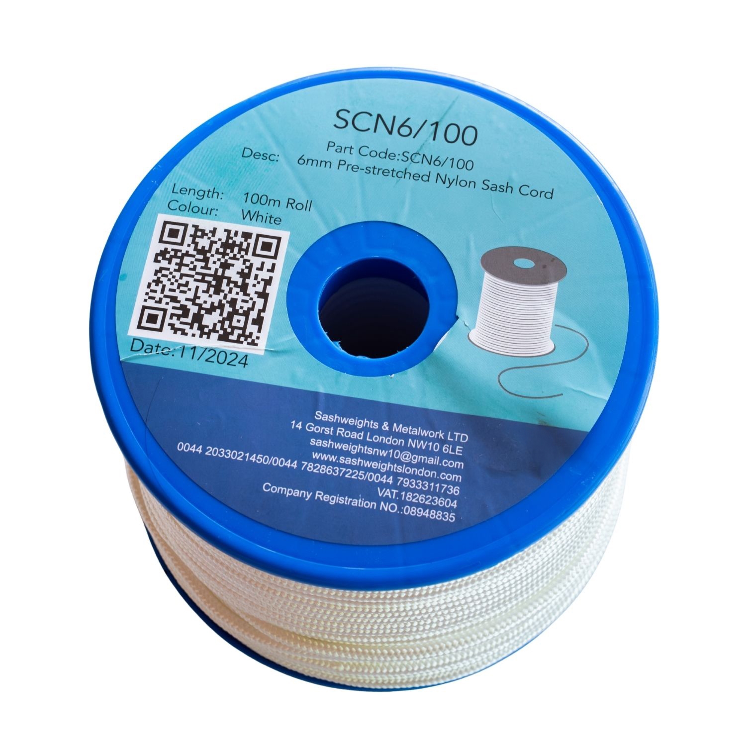 Pre-strechted Nylon Sash Cord 6mm/100m
