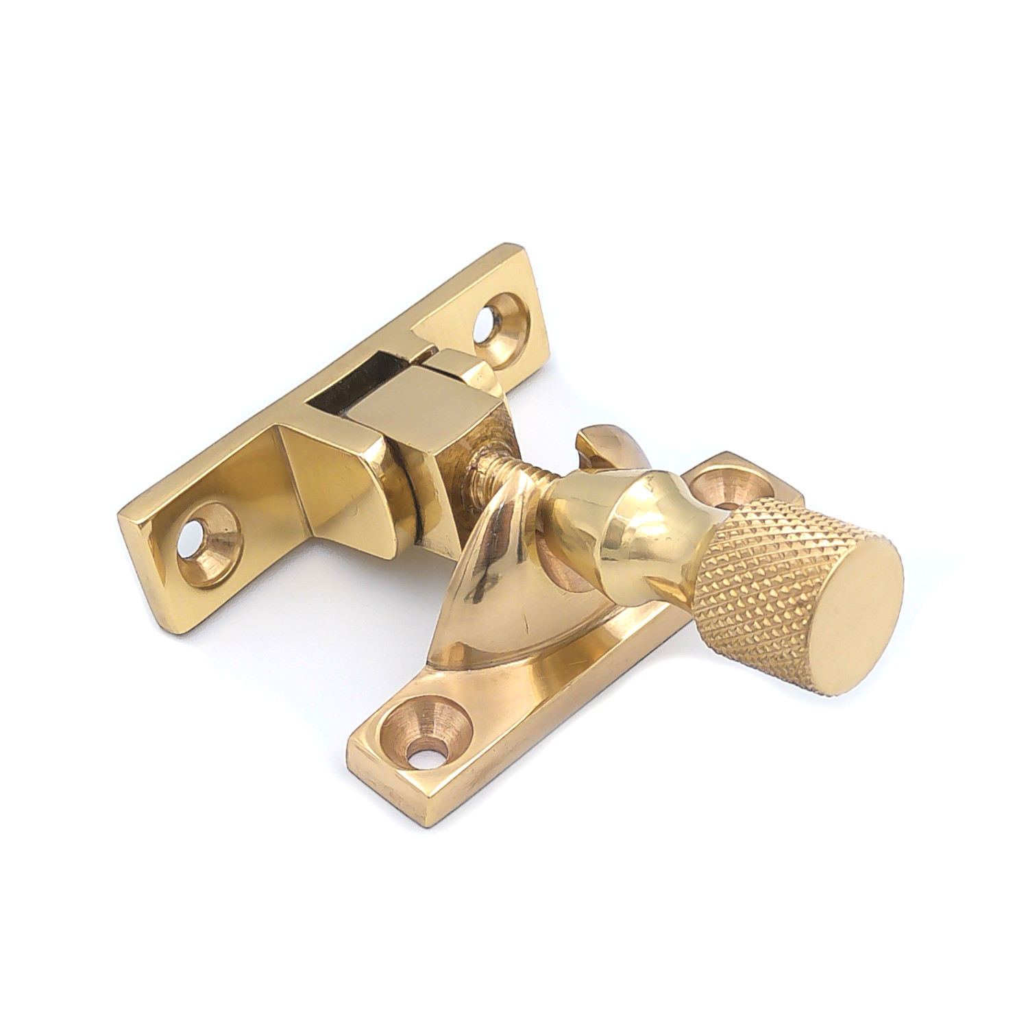 Knurled Brighton Fastener - Polished Brass - Non-Locking