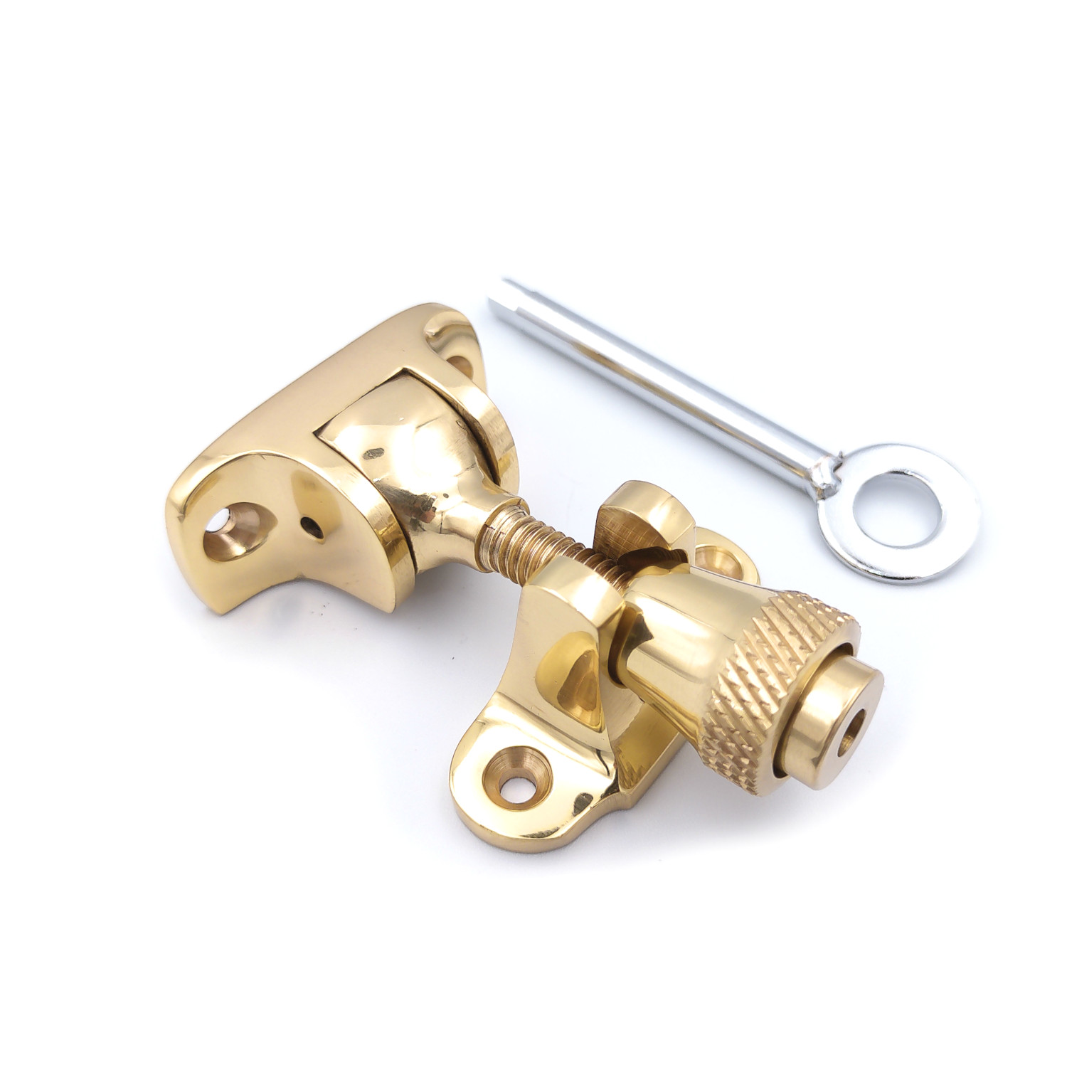 Brighton "London Type" Acorn Fastener - Polished Brass - Locking