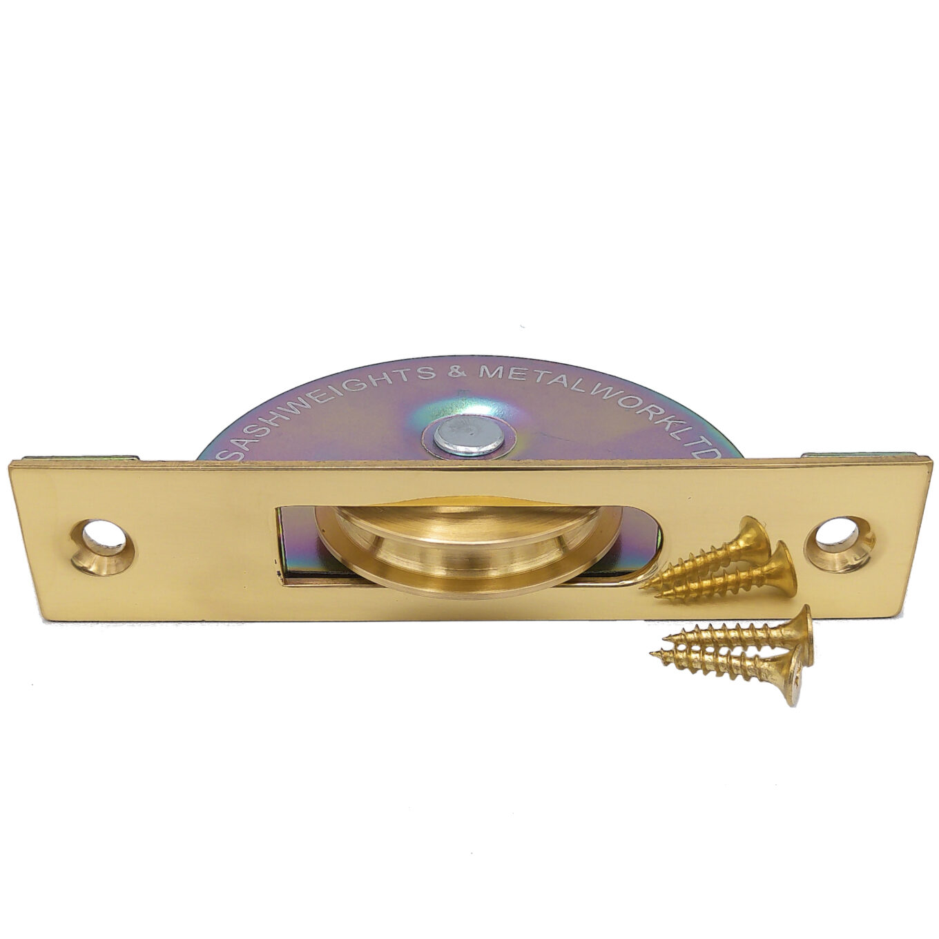 1 ¾″ Sash Pulley Polished Brass