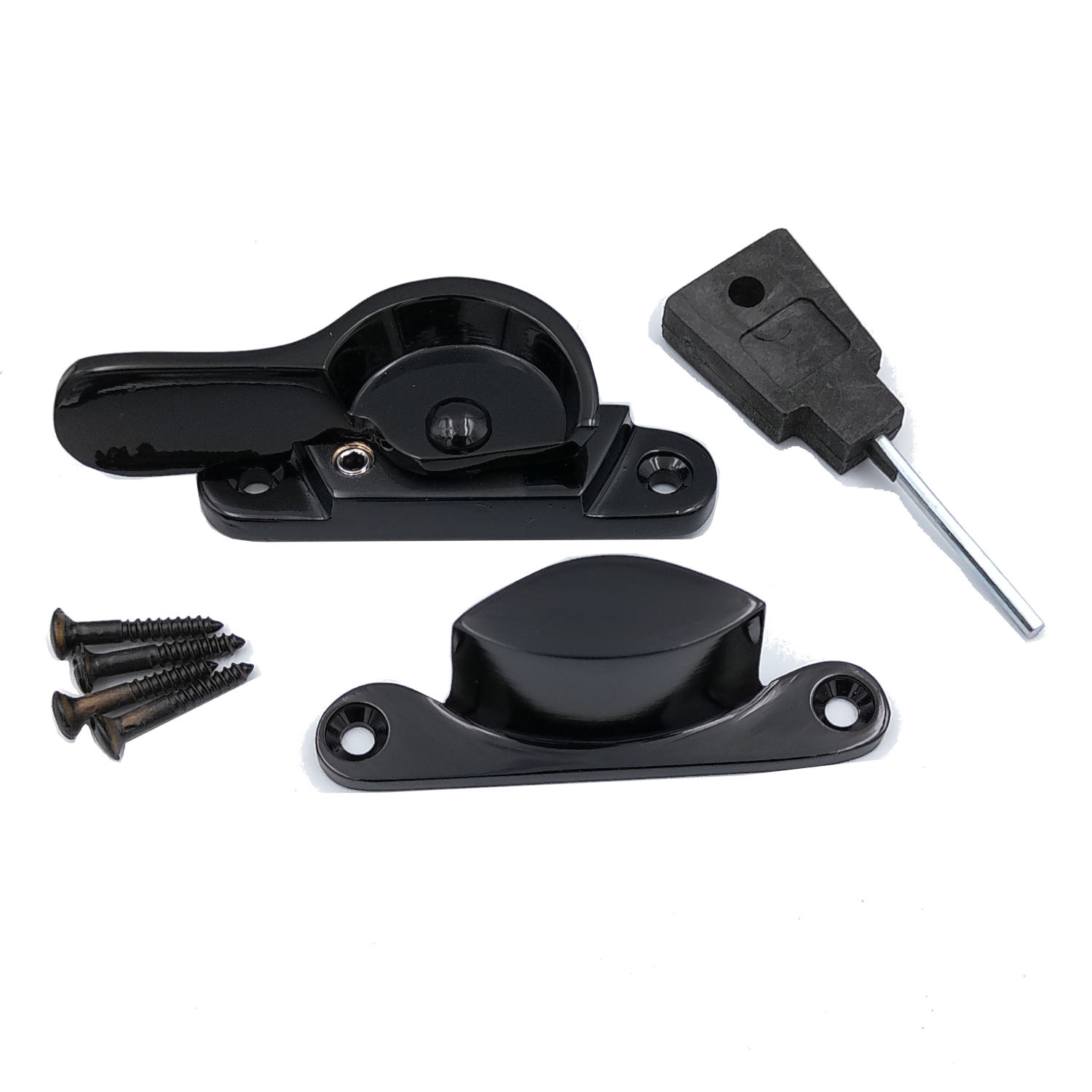 Fitch Fastener Polished Black - Locking