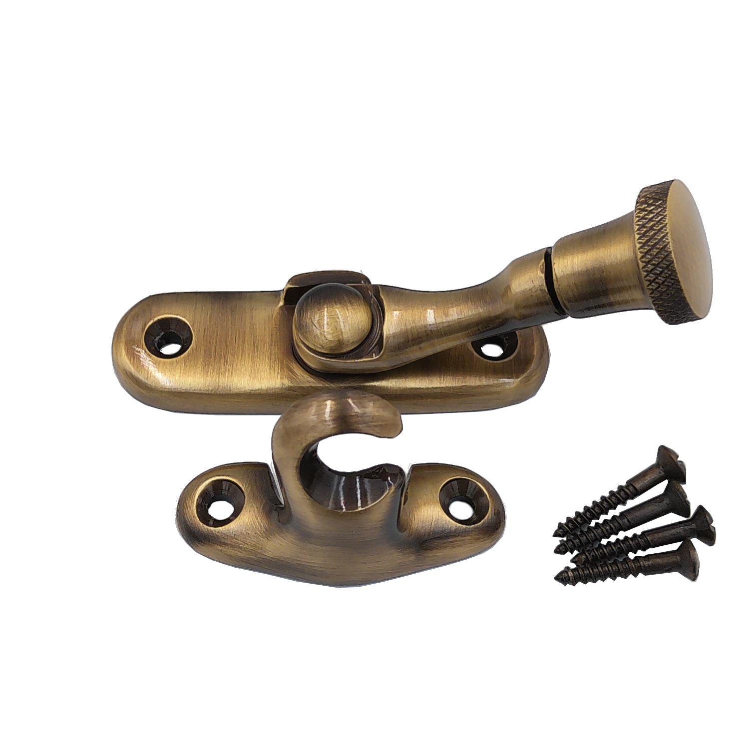 Swing Arm Brighton Fastener - Antique Brass - Non-Locking