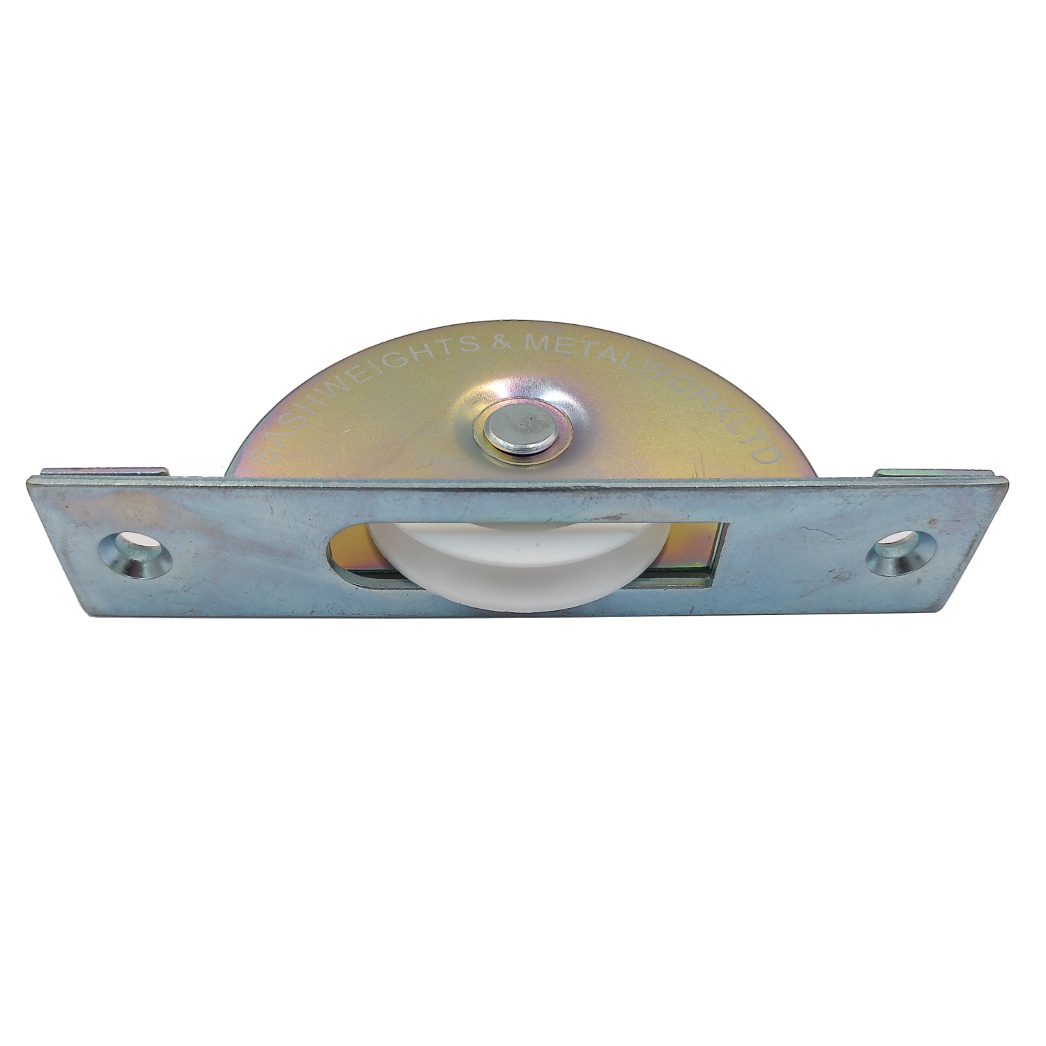 1 ¾″ Sash Pulley Nylon - Galvanized Faceplate
