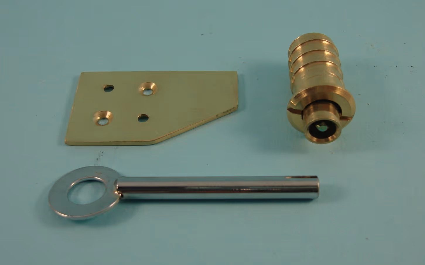 Flush Sash Stop 30mm with Key and Striker Plate