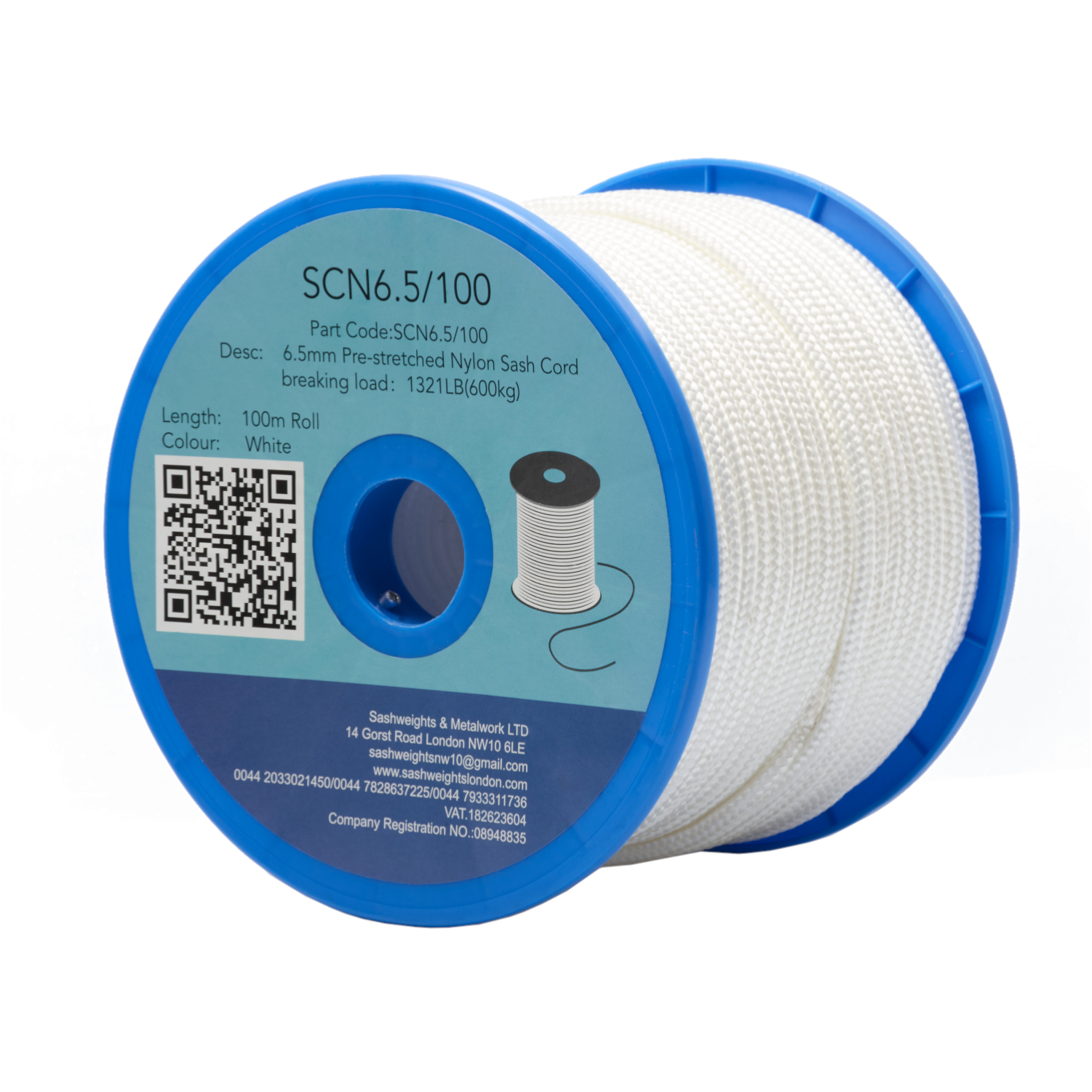 Pre-stretched Nylon Sash Cord 6.5mm/100m