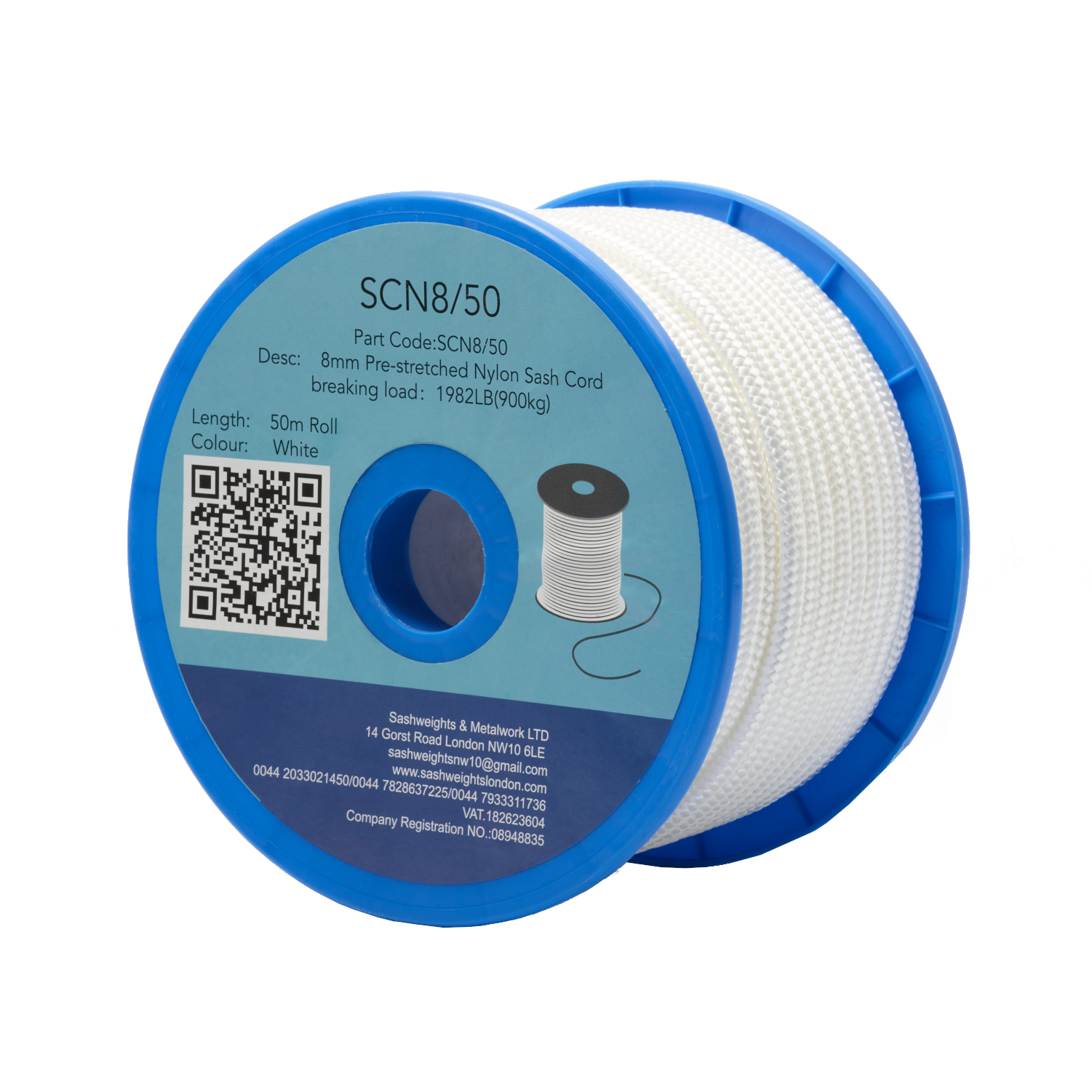 Pre-stretched Nylon Sash Cord 8m/50m