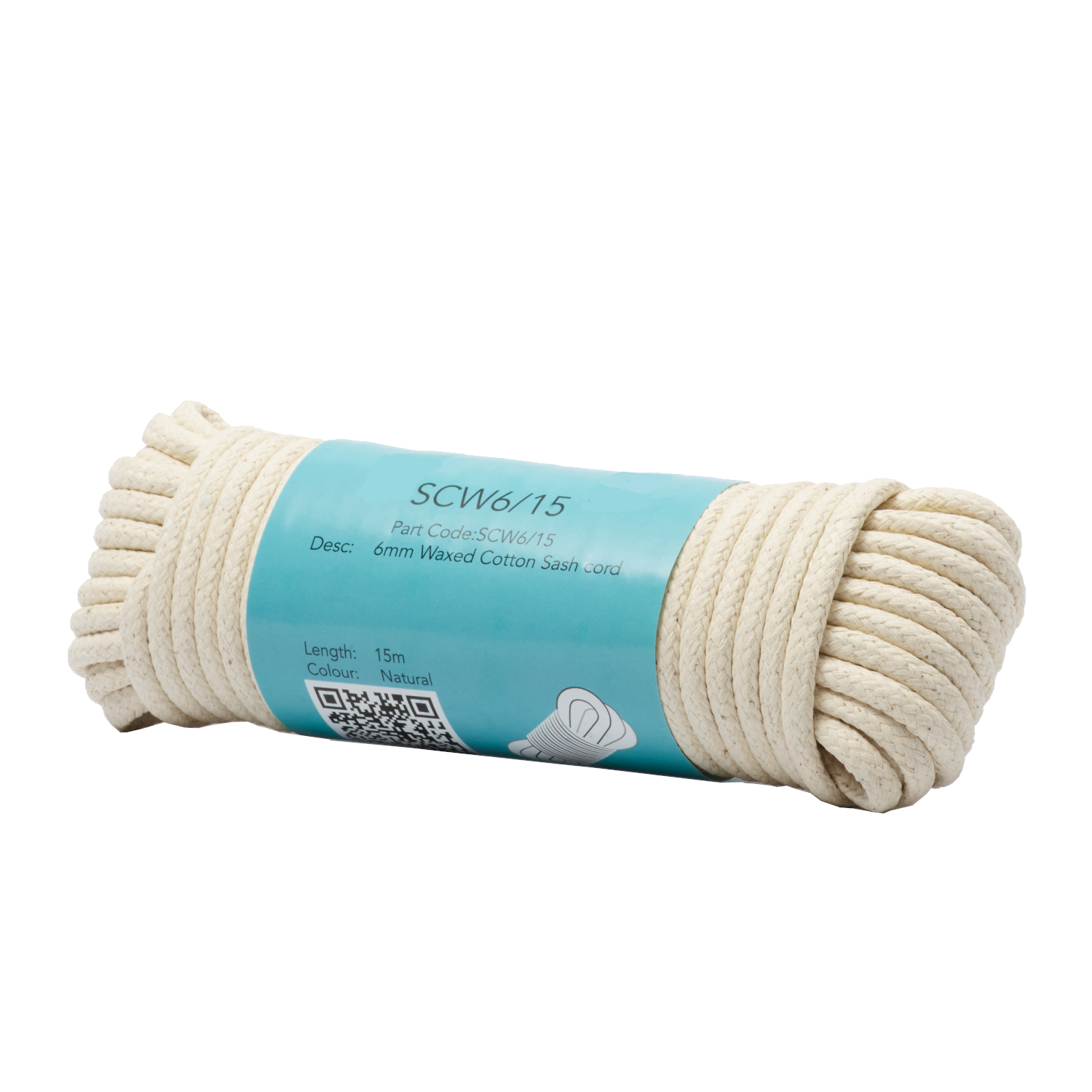 Waxed Cotton Sash Cord Polyester Braided 6mm/15m