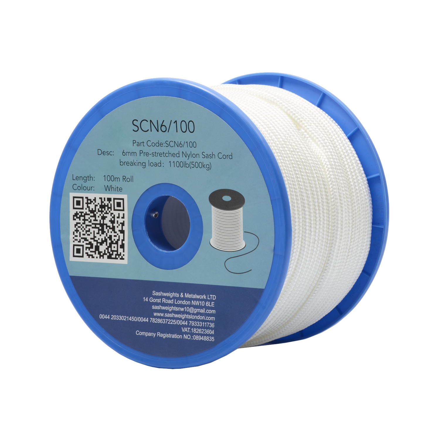 Pre-stretched Nylon Sash Cord 6mm/100m